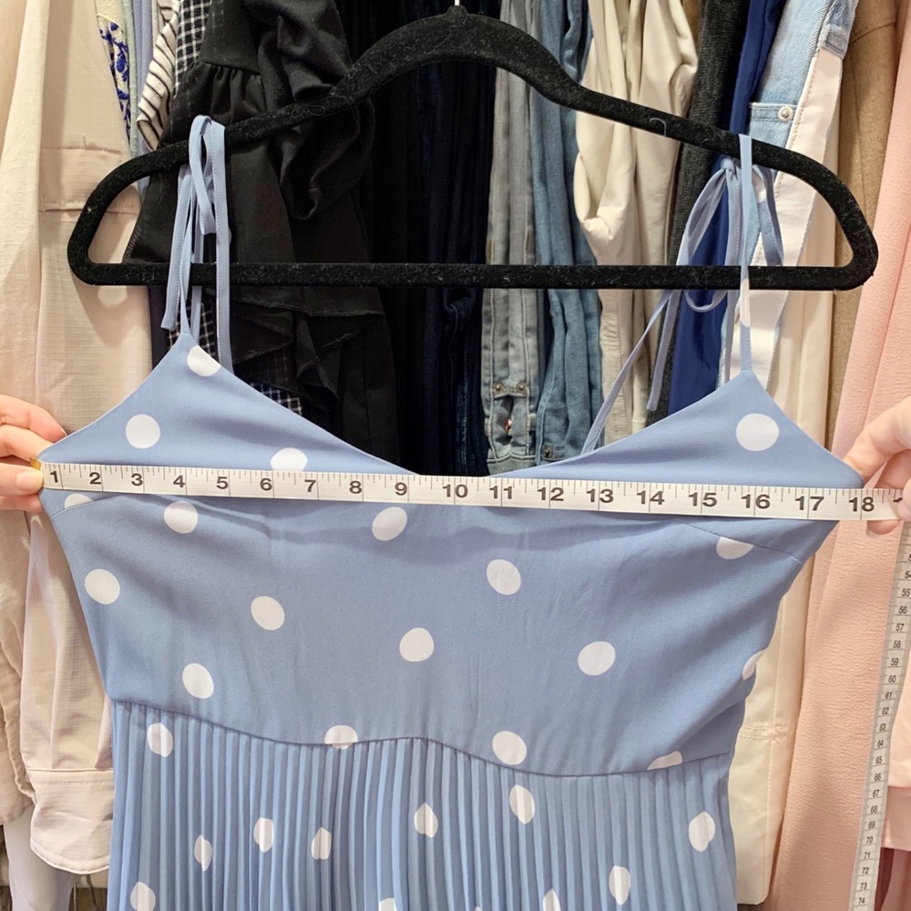 NWT Sezane Nissa Blue Polka Dot Dress - Picture 11 of 11